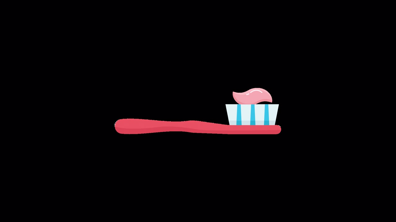 Animated Toothbrush with Toothpaste Appearing
