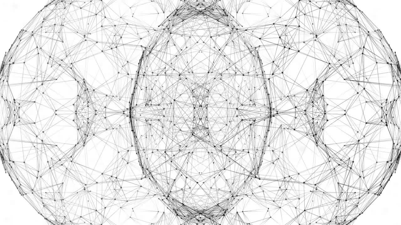 Animation of intricate lines forming symmetrical spherical pattern in school project