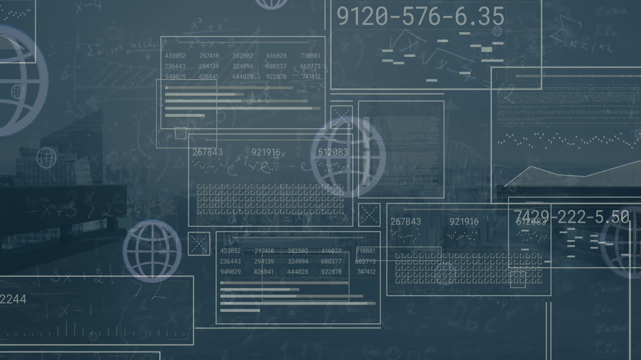 animación del procesamiento de datos digitales en pantallas