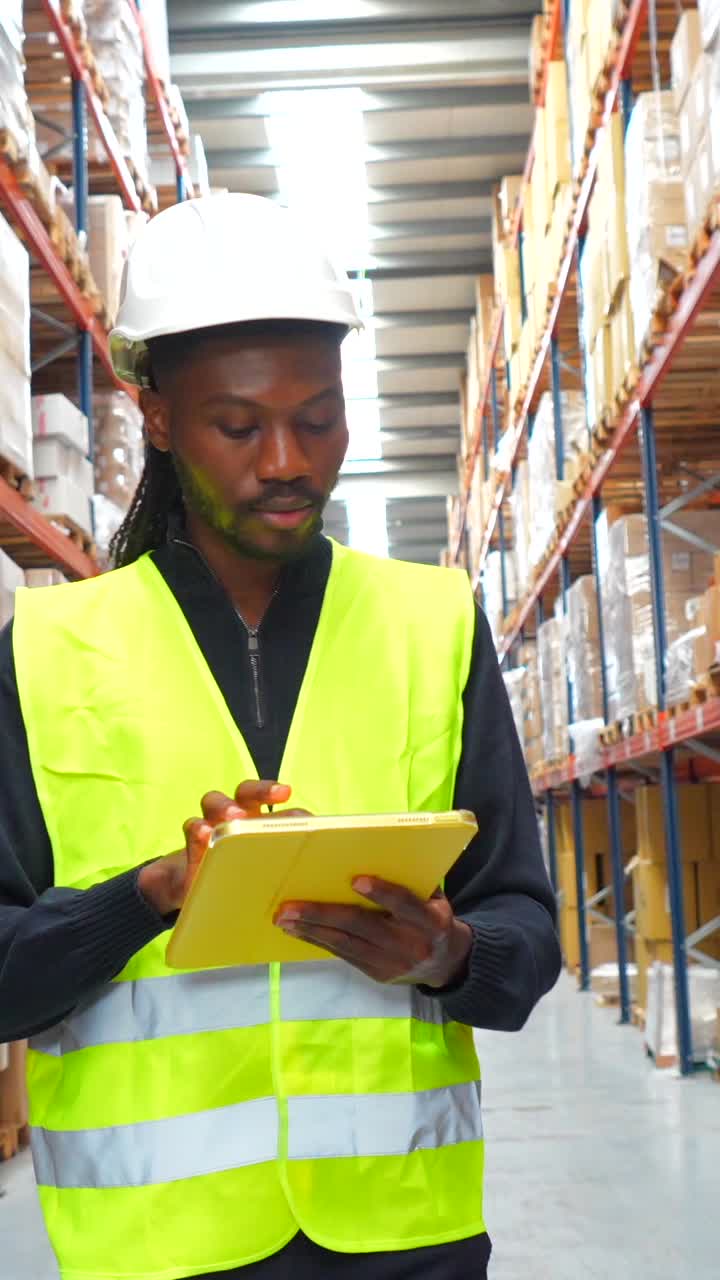trabajador de almacén con clipboard