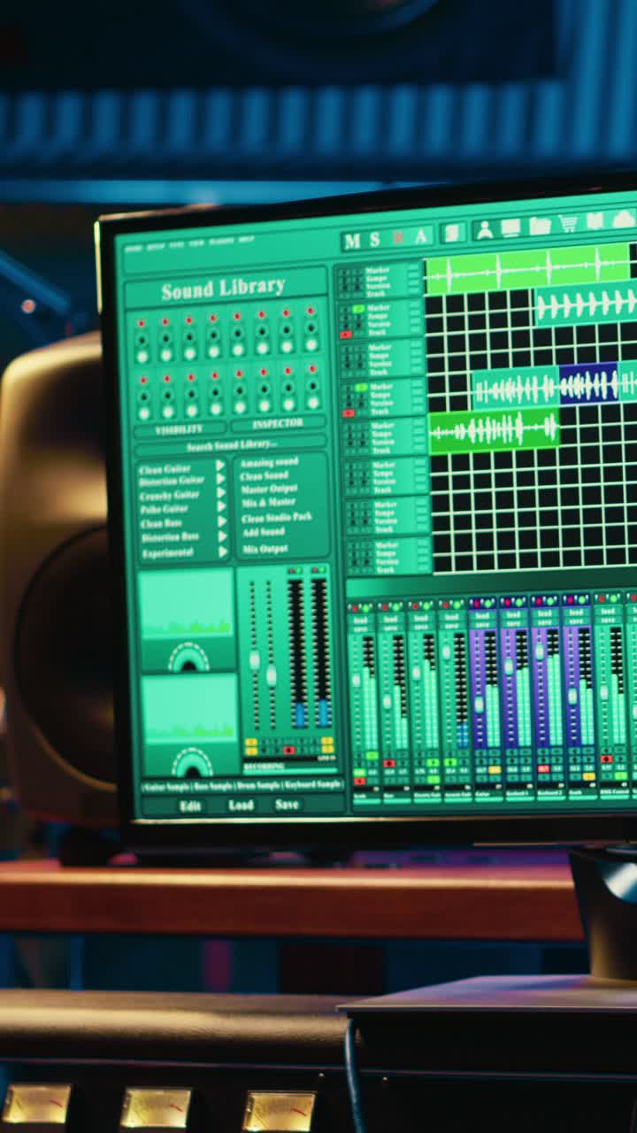 Close-up of Digital Audio Workstation Software for Music Production