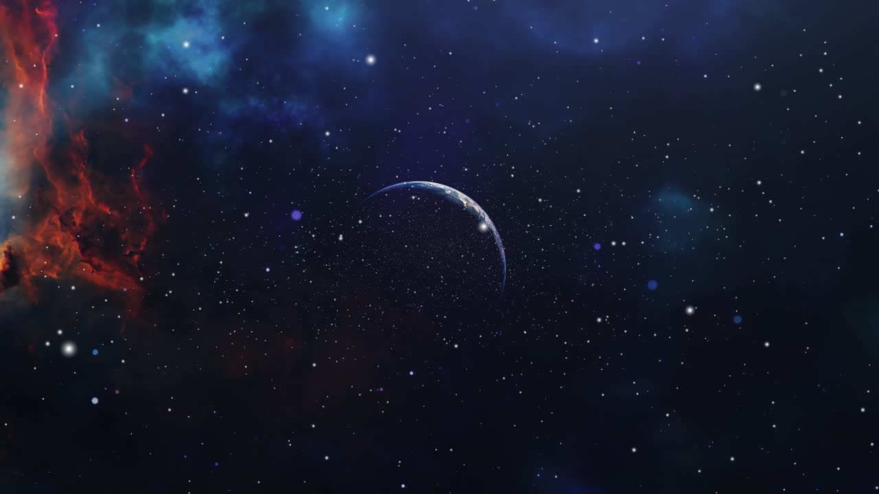 4k Space flight to planet earth, the universe