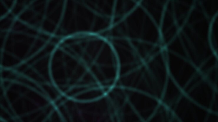 Abstract Motion Background with Glowing Teal Circles