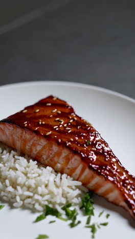 teriyaki salmon with rice