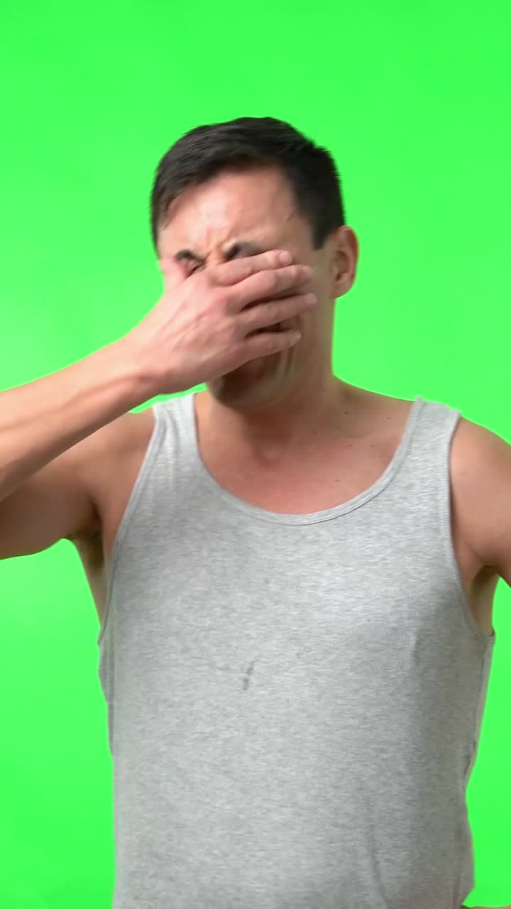 Man showing different facial expressions