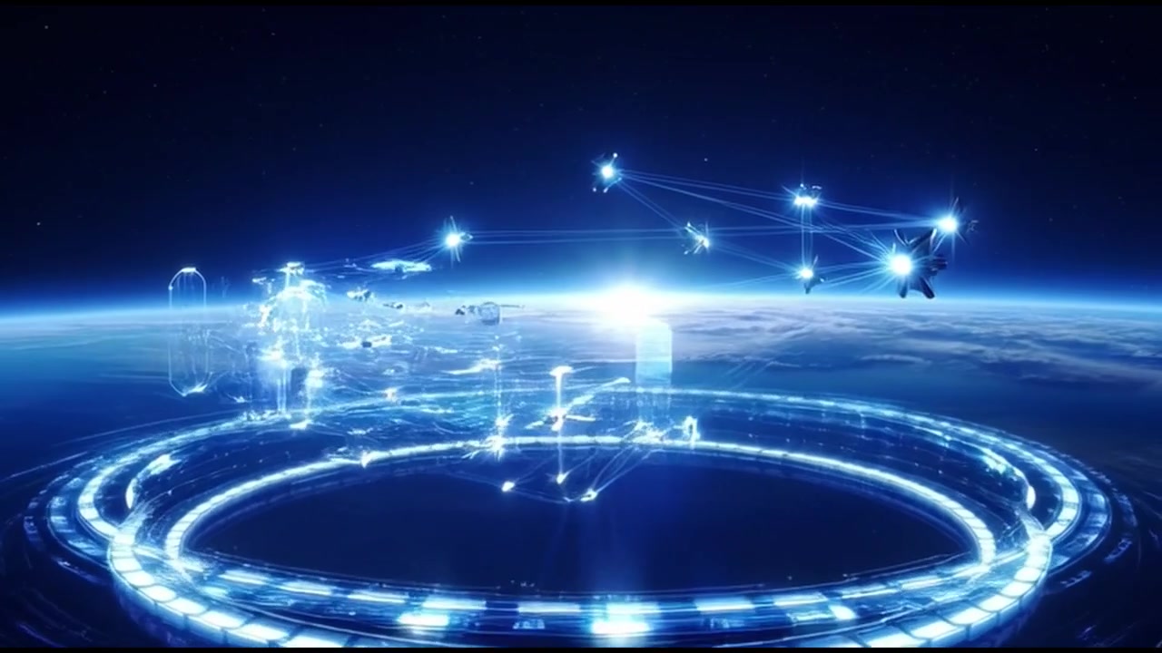 Futuristic Digital City Hologram Floating Above Earth