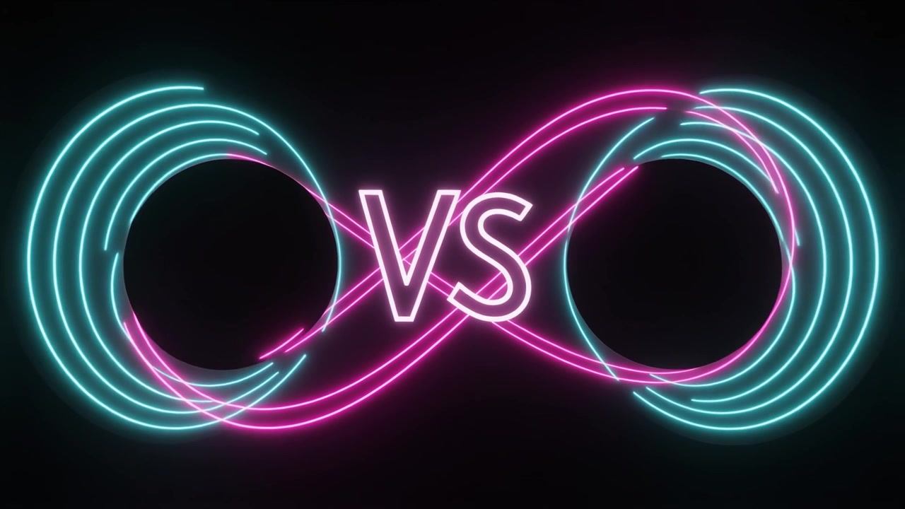 Simbolo dell'Infinito al Neon in Animazione con Linee Luminose Rosa e Blu