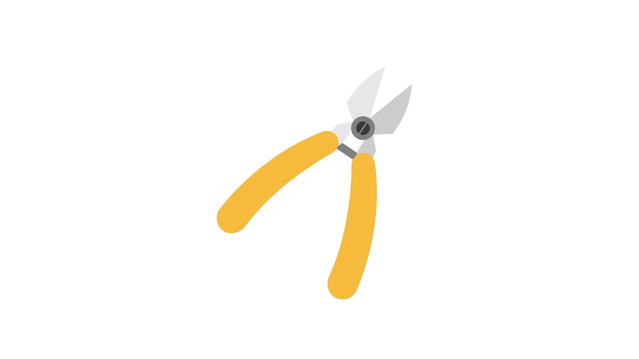 Animated Pliers Opening and Closing on White Background