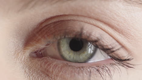 ojo de mujer de cerca mirando hacia arriba mirando fijamente el iris de la cámara disparado en detalle