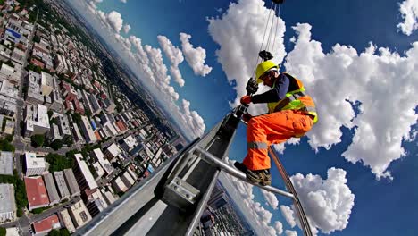 construction worker on high-rise building