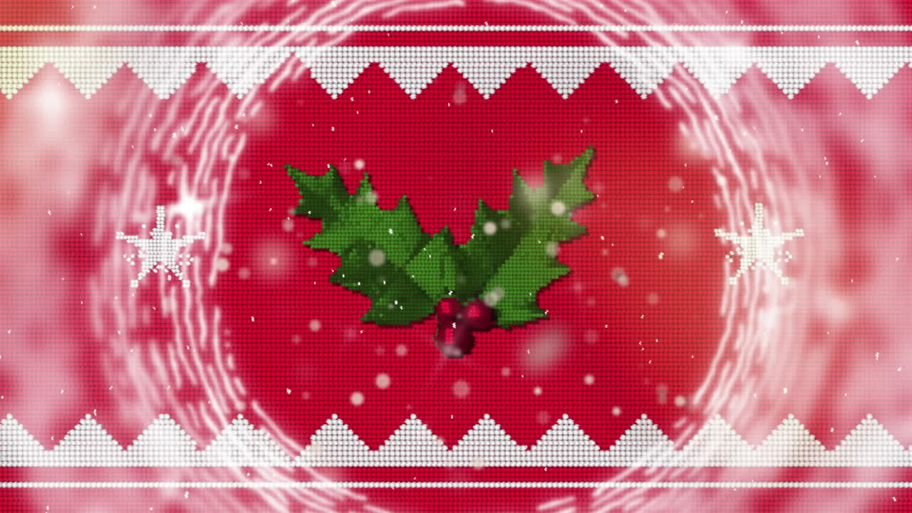 ⁇ 은 배경의 잎 위에 크리스마스 모양의 애니메이션