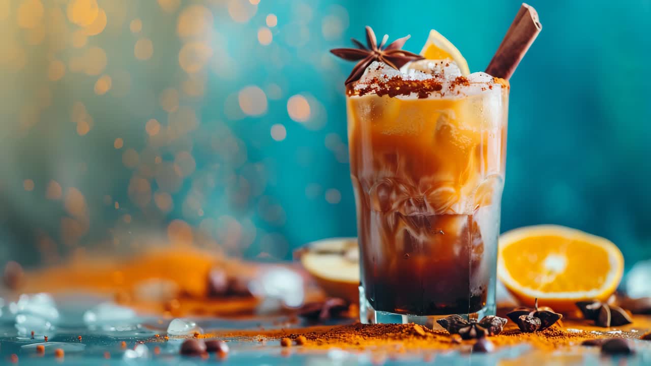 Iced Coffee Cocktail with Spices and Orange