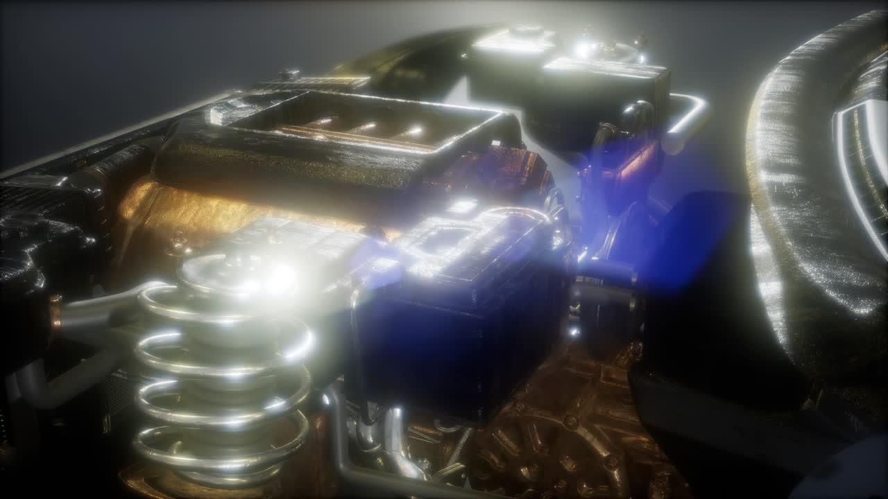 motor y otras partes visibles en el coche