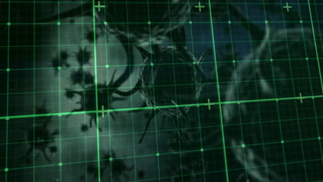 animación de líneas sobre las células del virus sobre fondo negro
