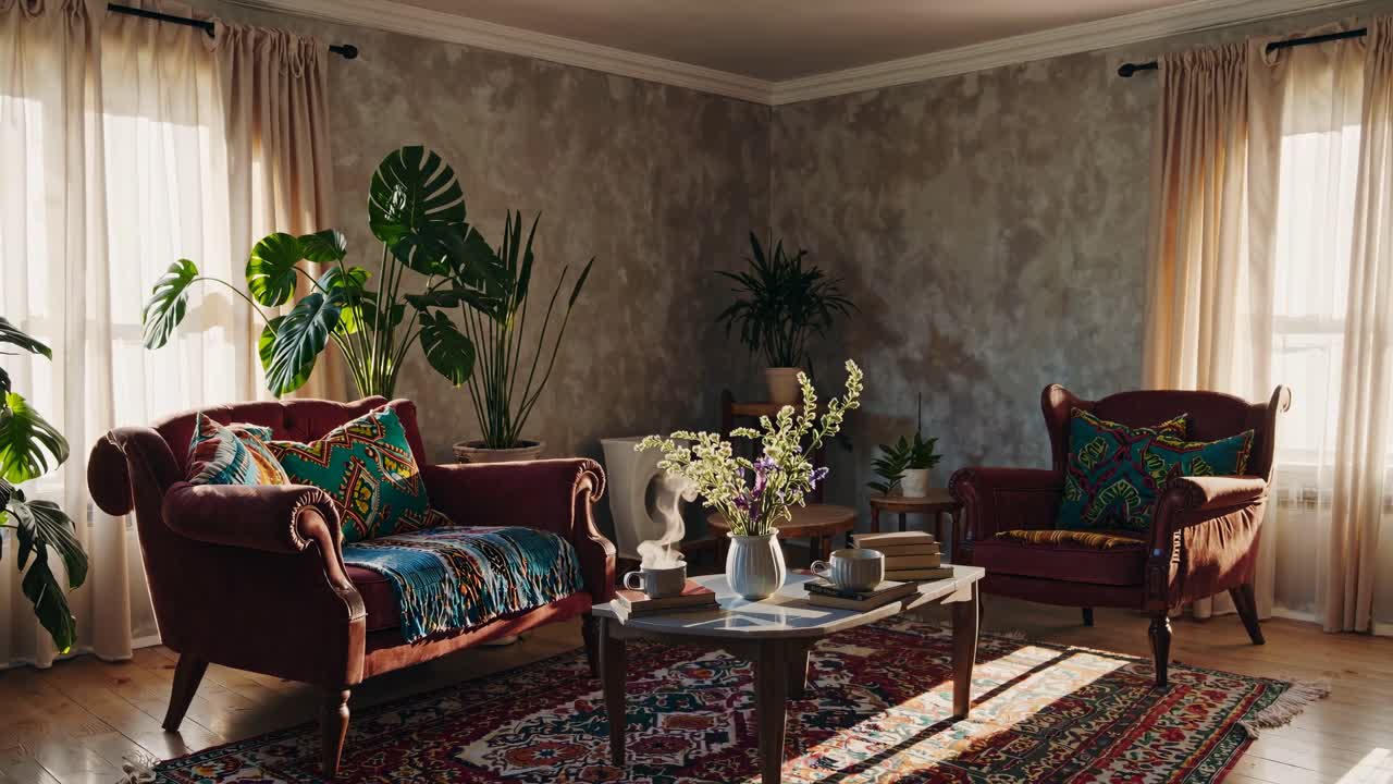 Cozy morning coffee scene