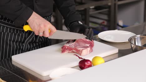 chef preparing pork