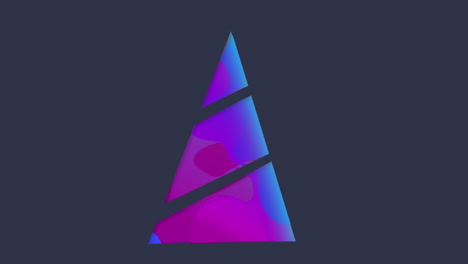 animación de un árbol de navidad púrpura digital moderno con decoraciones navideñas sobre un fondo gris