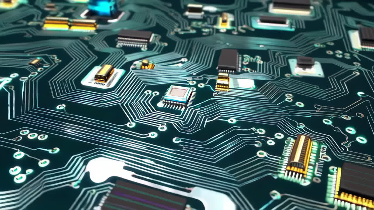 Close-up of a circuit board with components