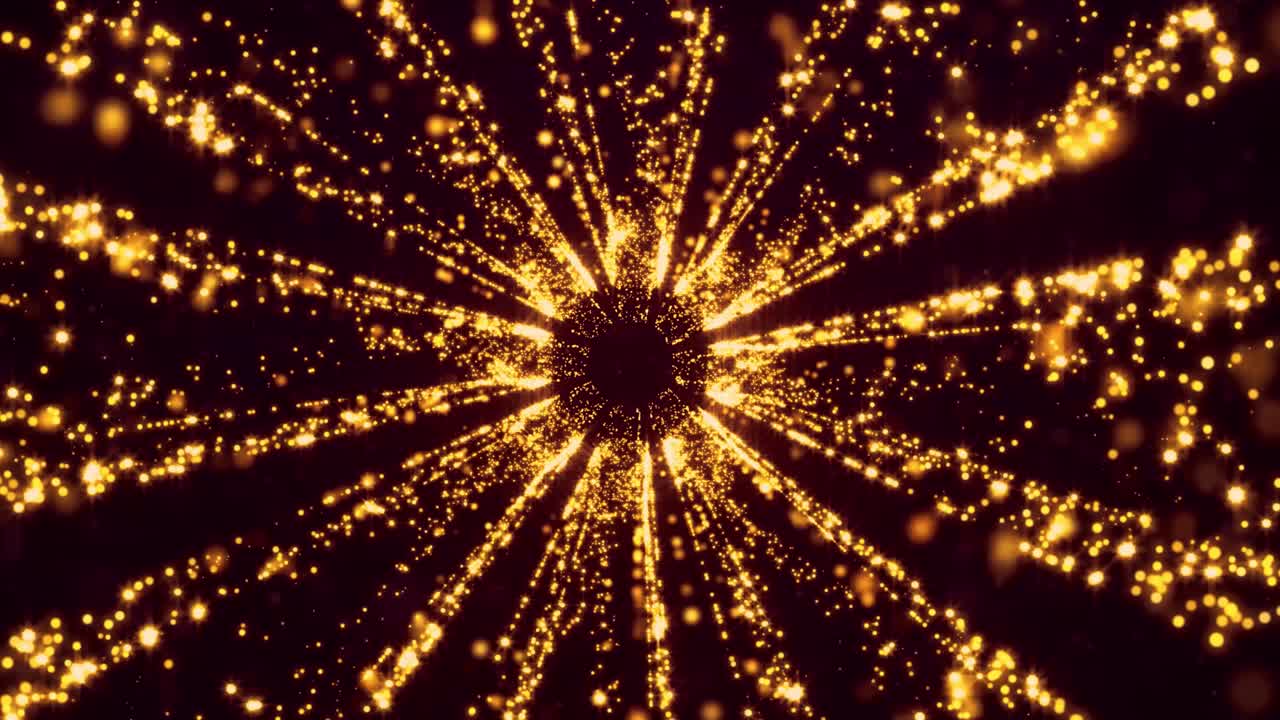 추상적인 황금 입자 폭발