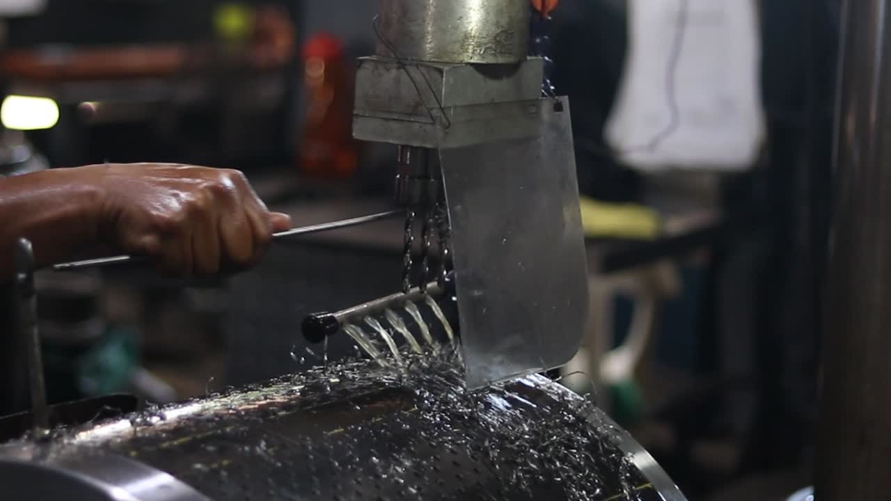 드릴 머신 작업 세부 샷