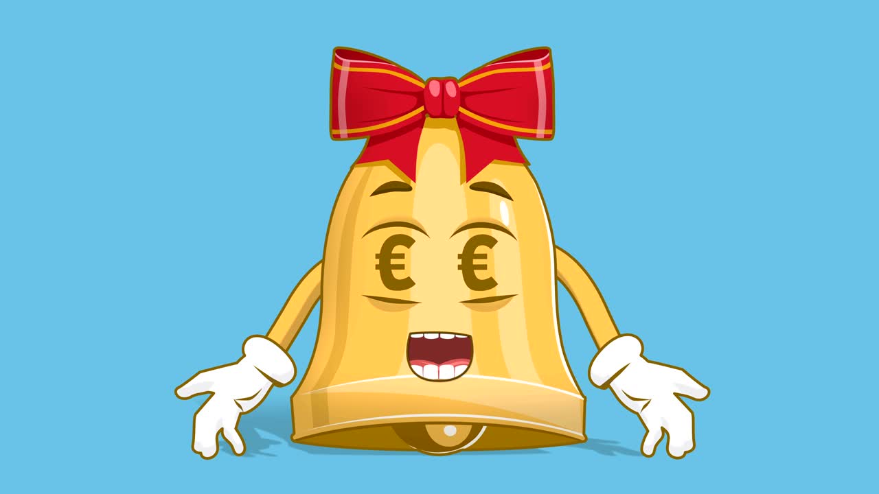 만화 크리스마스 벨 유로 표시 얼굴 애니메이션 알파 매트