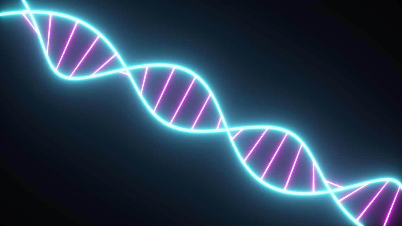adn de doble hélice de neón brillante