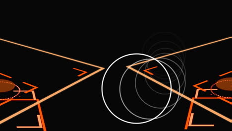 animation of markers and scopes scanning, circles pulsating over black background