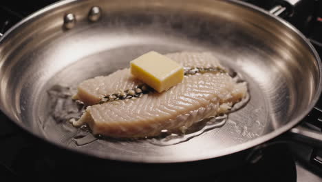 cooking pan-seared fish with butter