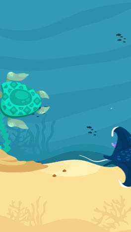 underwater scene with sea creatures