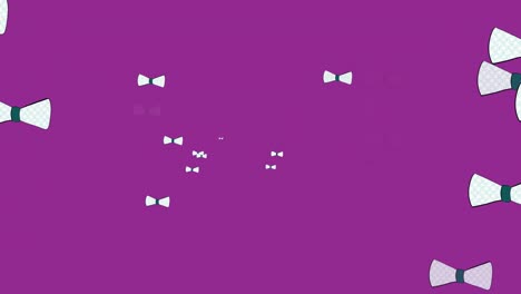 Animation-of-bow-ties-floating-over-purple-background