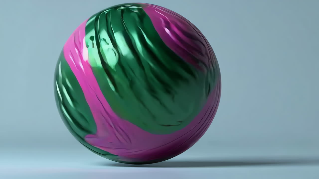 Vibrant Pink and Green Textured Sphere