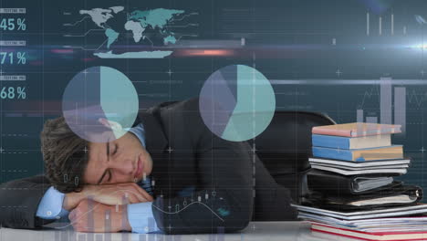 businessman sleeping on his desk