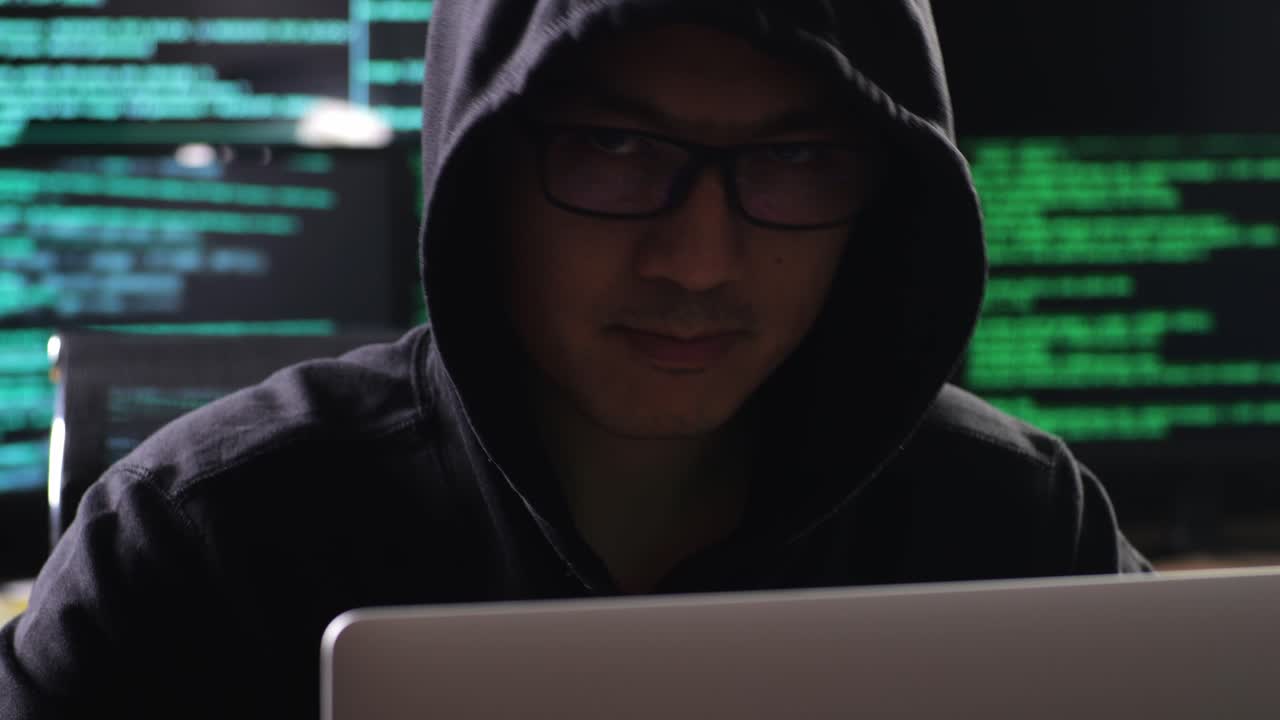 Hacker in a Hooded Sweatshirt