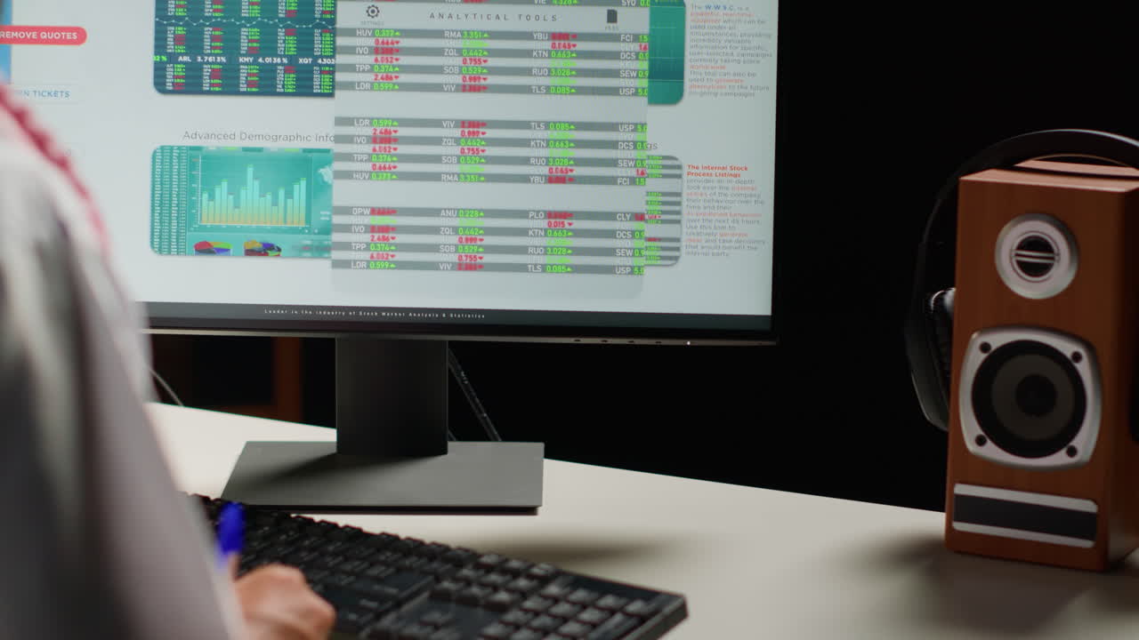 corredor de comprobación de las acciones de mercado