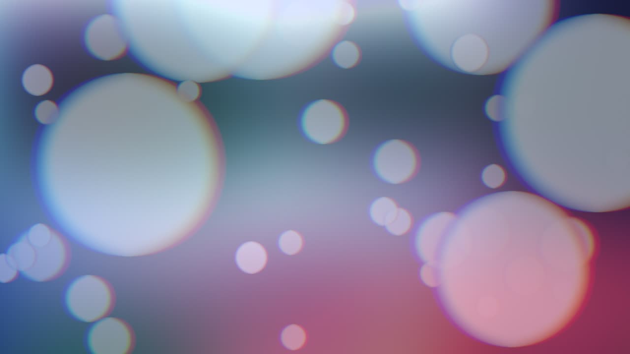 파란색 gradeint 배경에 흰색 둥근 보케와 반짝임을 날립니다.