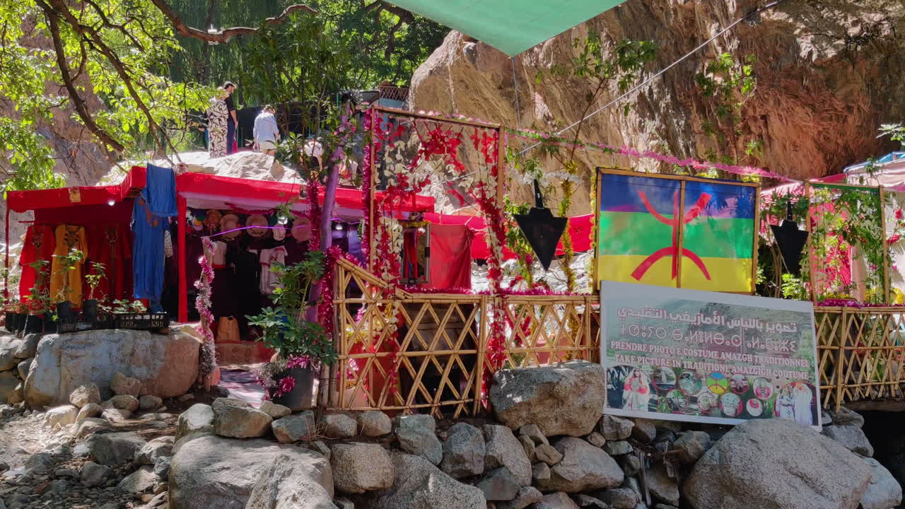 Tourists Exploring Ourika Valley, Berber Villages In Atlas Mountains, Marrakech Morocco. Handheld Shot