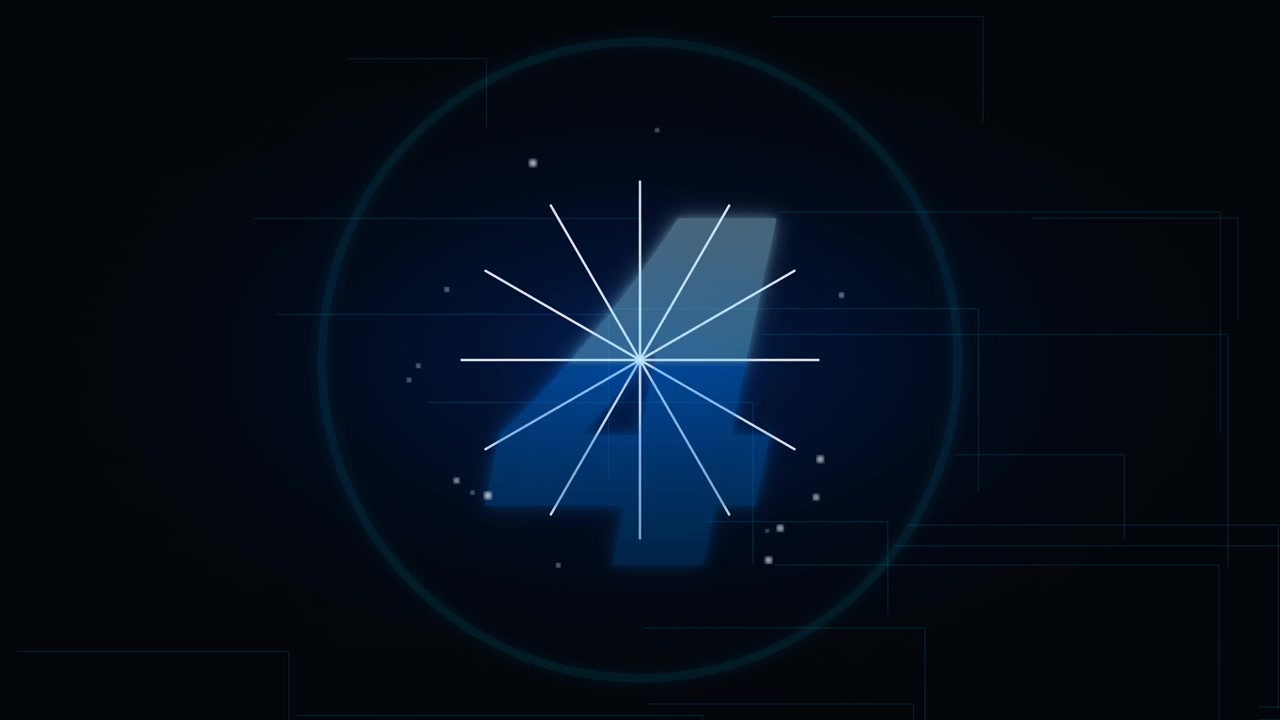 Digital Countdown Timer with Blue Gradient Numbers on Dark Background