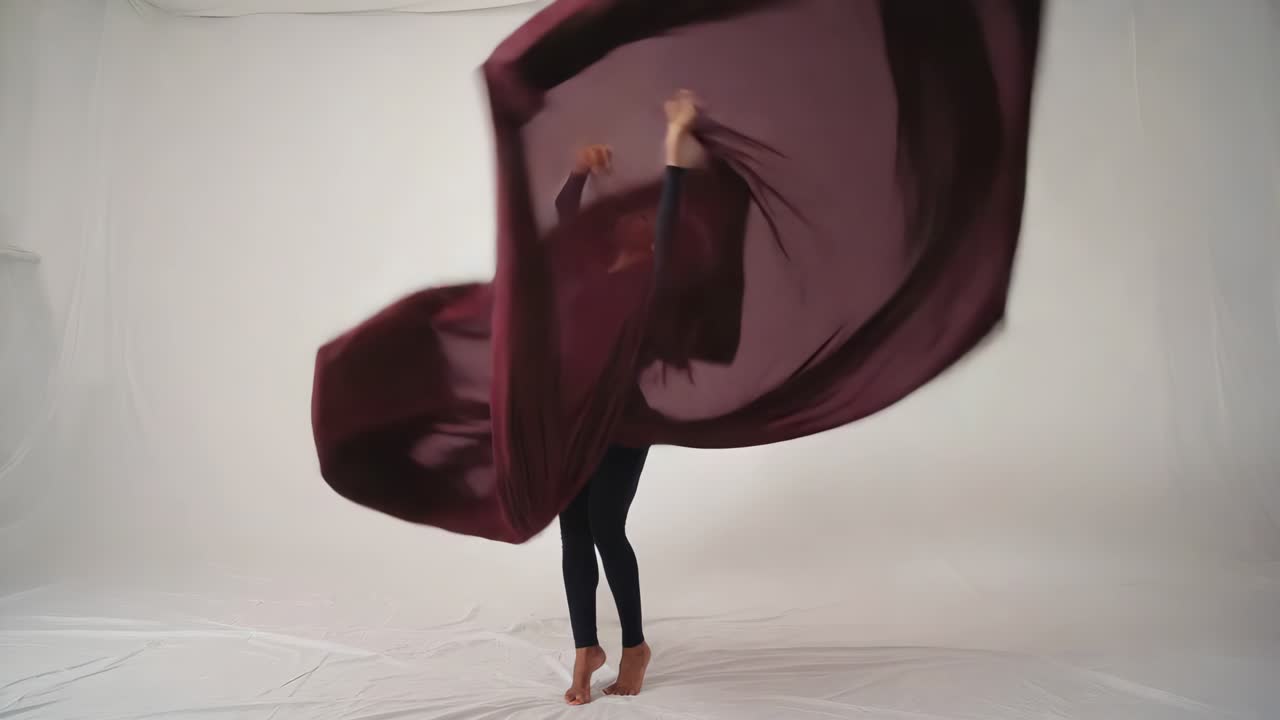 Woman Dancing with Fabric