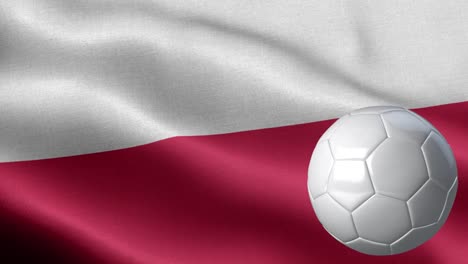 flag of poland and soccer ball - poland flag high detail - national flag poland wave pattern loopable elements