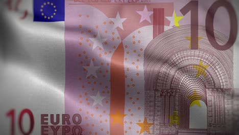 10 euro note flag loop background 4k