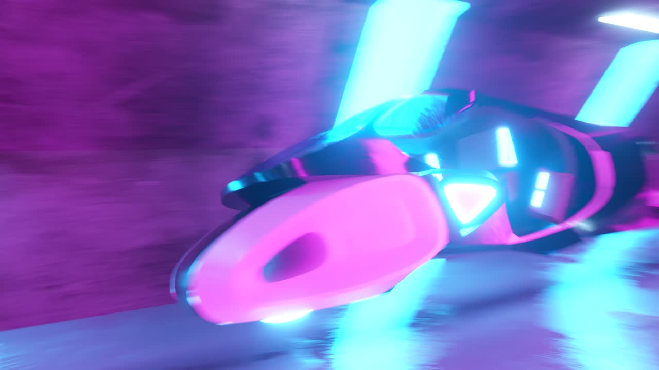 네온 육각형 터널