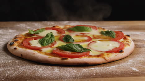 freshly baked margherita pizza