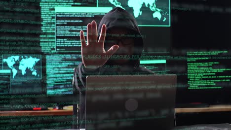Hacker in action
