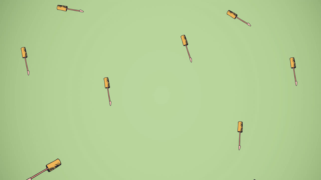 초록색 배경에 반복되는 립 글래스의 애니메이션