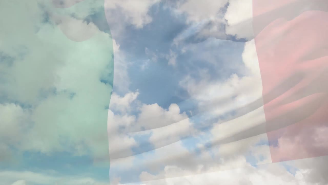 animación de la bandera de hungría sobre varios jugadores masculinos en el estadio