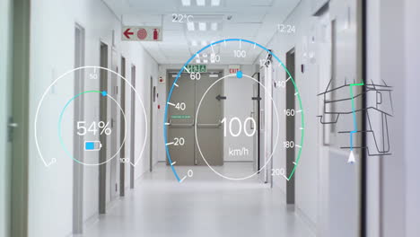 animation of car panel over hospital corridor