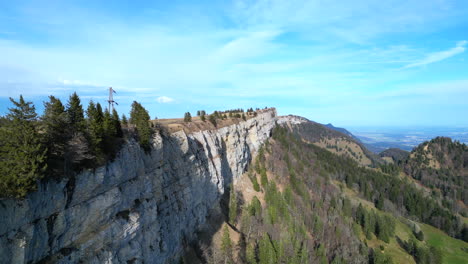 aerial ascent of rock cliffs and wilderness, wandfluh solothurn, switzerland