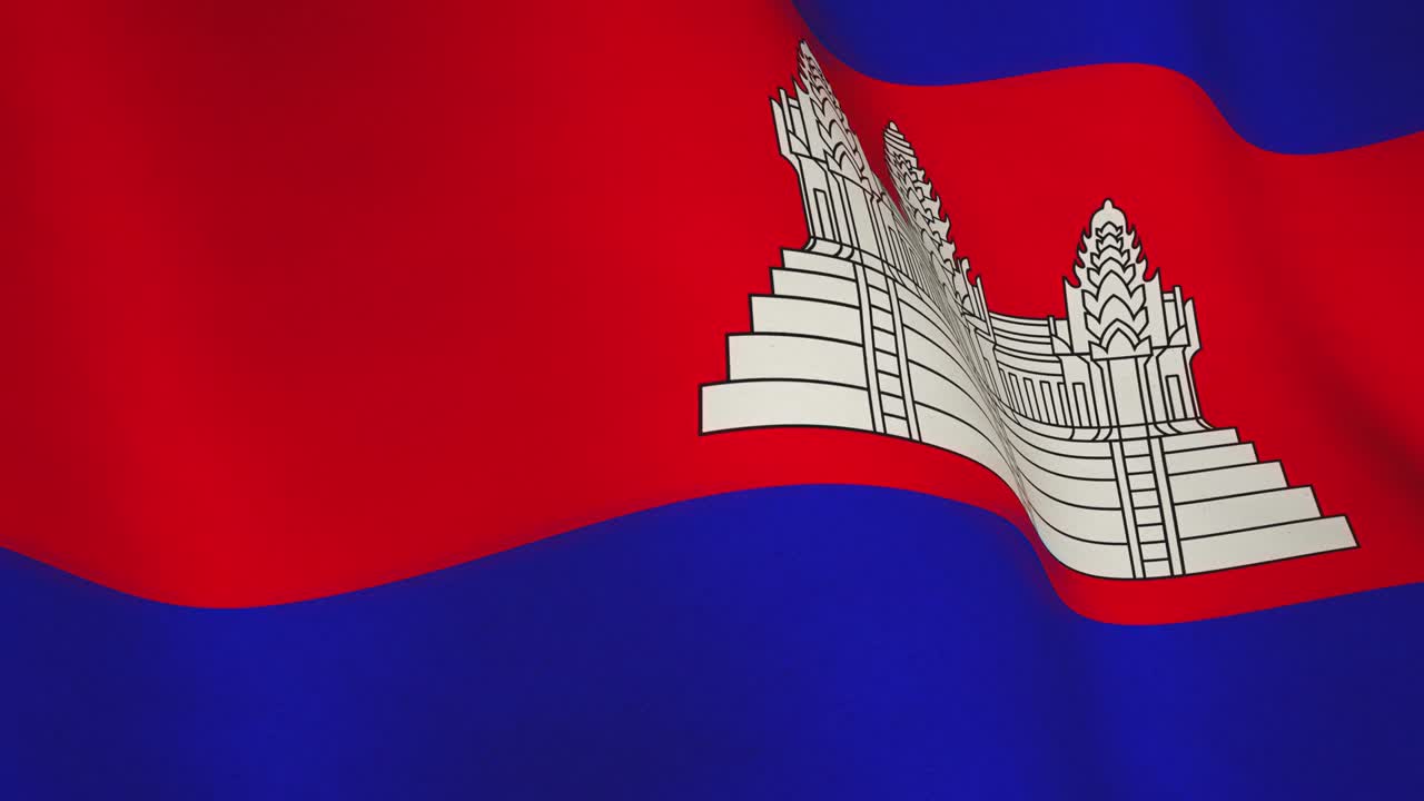 camboya agitando la bandera de primer plano para la democracia - animación de video sin fisuras