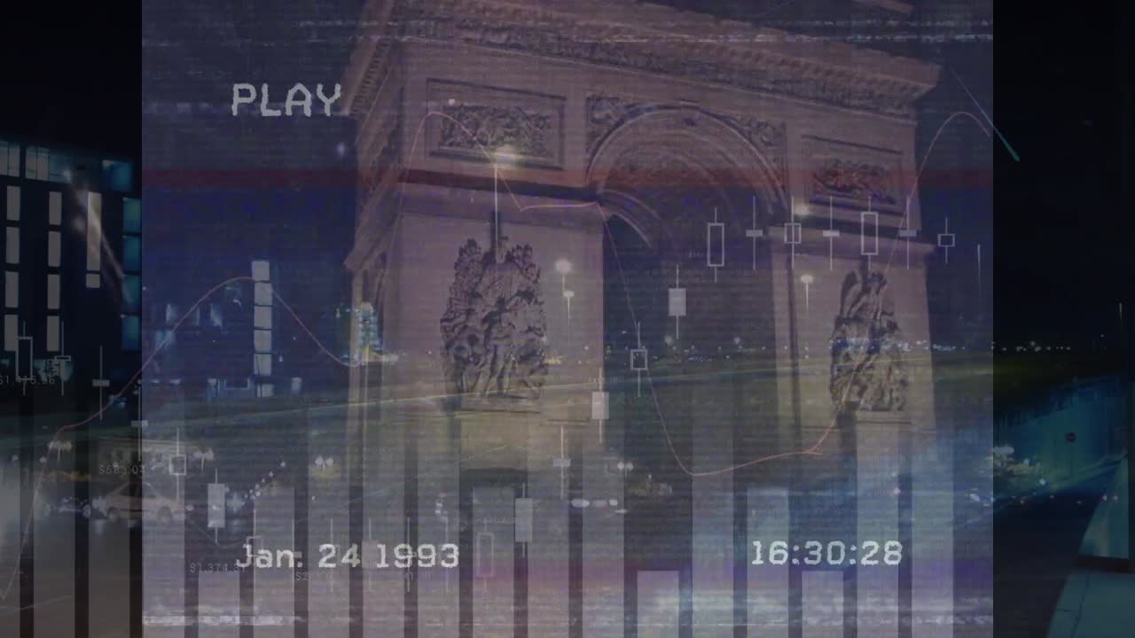 트리 ⁇ 플 아치 위의 간섭 및 금융 데이터 처리 애니메이션