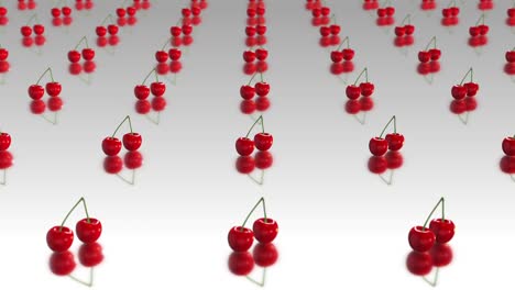 red cherries on white background loopable animated video.
